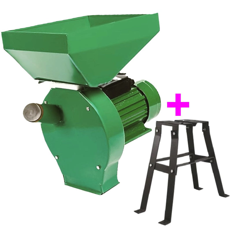 SEZONUL-OFERTELOR la SET Moara E-FERMIERUL cereale+stiuleti, +suport metalic, GREEN-D3000, malai si uruiala, motor electric monofazic
