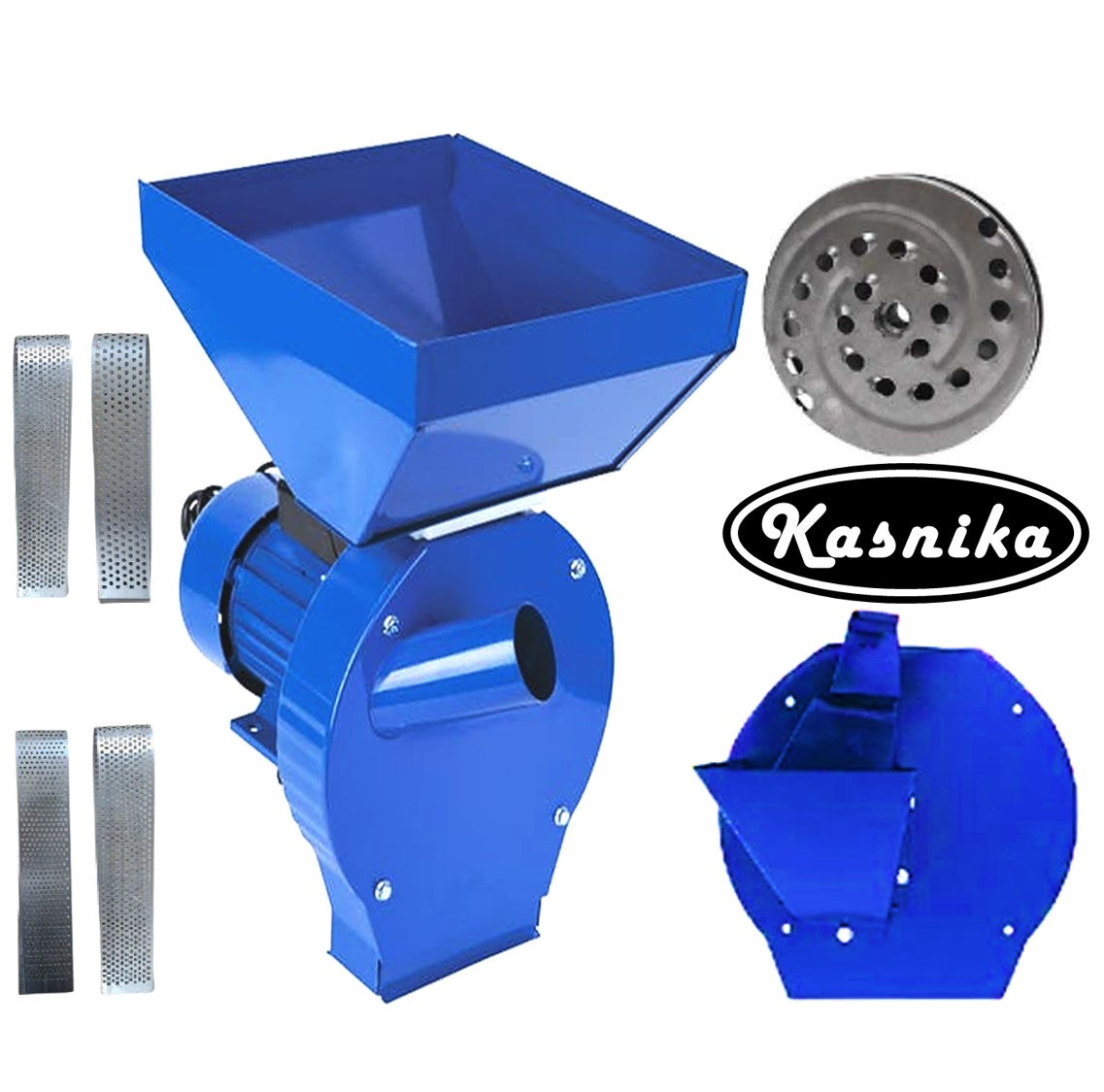 BLACK-FRIDAY Set Moara KASNIKA, cereale-stiuleti și LEGUME-FRUCTE 3 in 1 , 3.9kW, cu ciocanele, si razatoare legume-fructe