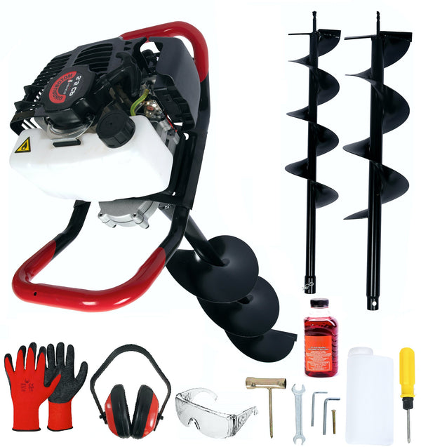 Set Motoburghiu pamant Yamato MTBY-X5500 5.5CP, 2 x Burghie 100,150mm, accesorii protectie si intretinere cadou, inclusiv ulei amestec