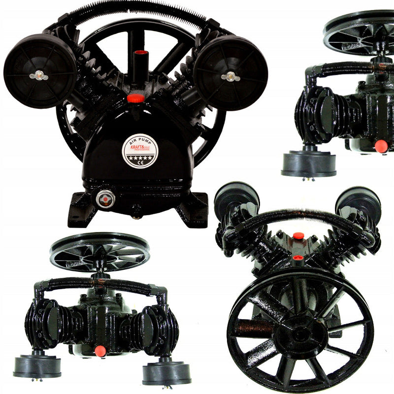 BLACK-is-BACK Cap compresor de aer cu 2 pistoane Kraft&Dele KD1402, pentru motor 2.2 kW