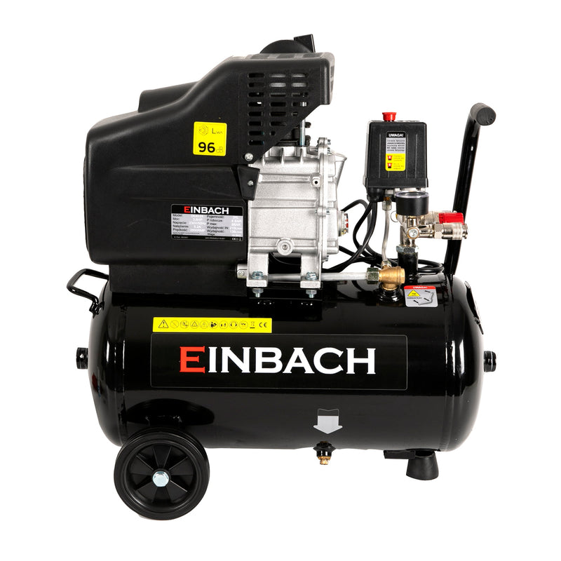 BLACK-is-BACK Compresor aer Einbach DE40-24, 24L, 3.8 CP, 2800W, 8Bar, 210L/min