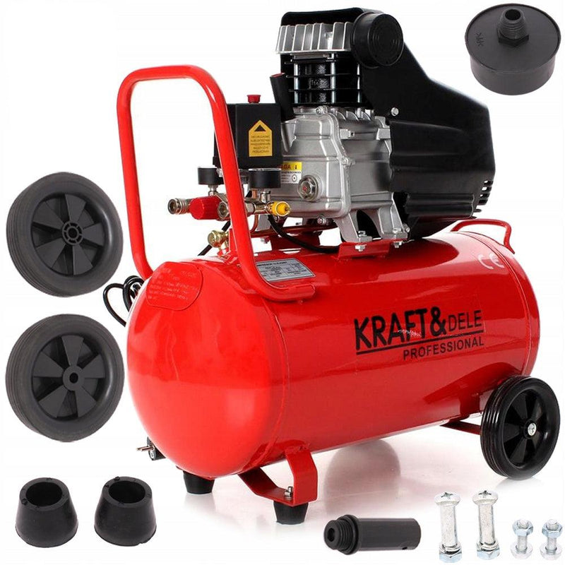 BLACK-is-BACK Compresor aer Kraft&Dele KD401, 50L, 2800W, 8Bar, 206L/min, profesional