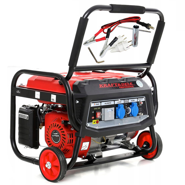 BLACK-is-BACK Generator curent KRAFTSON % Import Polonia % 138, 230V, 4 timpi, stabilizator tensiune AVR , roti transport