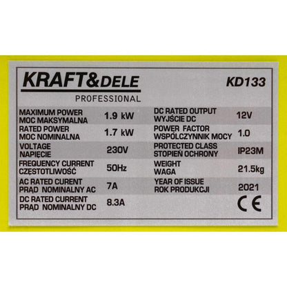 Generator curent Kraft&Dele KD133 1900W, 230V, 3CP, 4 timpi