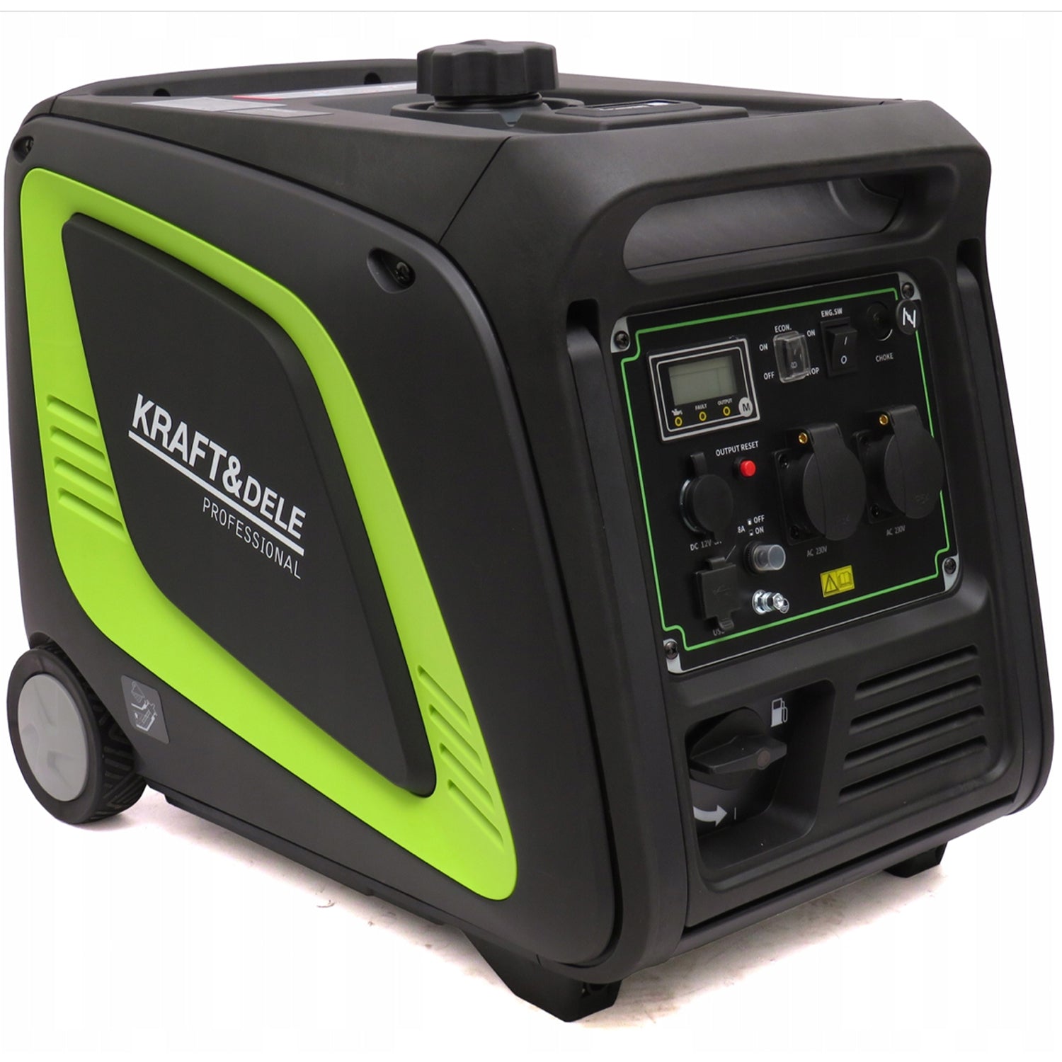 *BLACK-FRIDAY* Generator curent silentios profesional KRAFTSON % Import Polonia % 686, 230V, 4 timpi, stabilizator tensiune AVR , roti transport, accesorii incluse