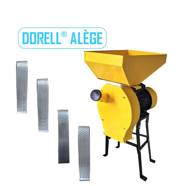 Moara Porumb si Cereale DORELL® ALEGE, cu ciocanele, 3.9KW, site 2-3-4-5 mm incluse + Suport