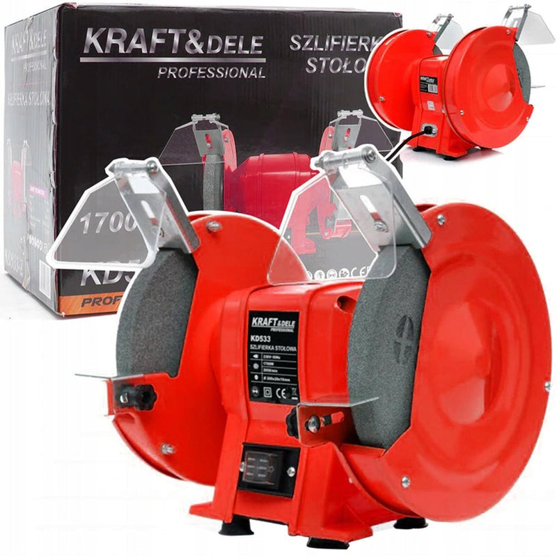 SEZONUL-OFERTELOR la Polizor de banc KRAFTSON % Import Polonia %  533, 1700W, 2950RPM, diametrul discului 200 mm