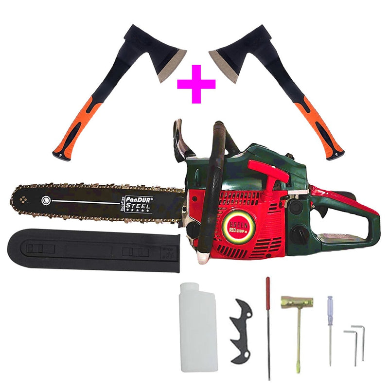 IARNA-OFERTELOR SET Motoferăstrău BESTIA Verde Foresters Racing, 4.4kW, lama 40cm PANDUR, + 2xToporișcă de o mână