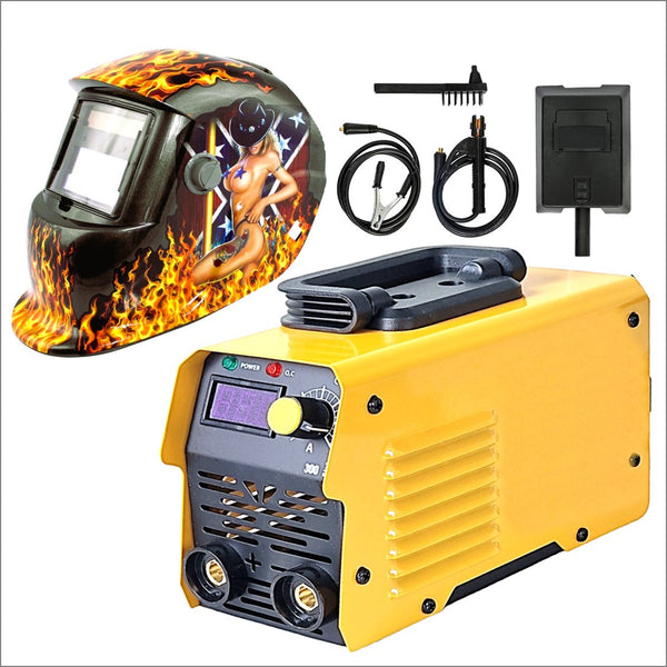 SET WeldEXPERT SUDURA CU ELECTROD, D11998-881, din Aparat sudura Invertor MMA 300A, + Masca Automata Personalizata HOT-FLAMES