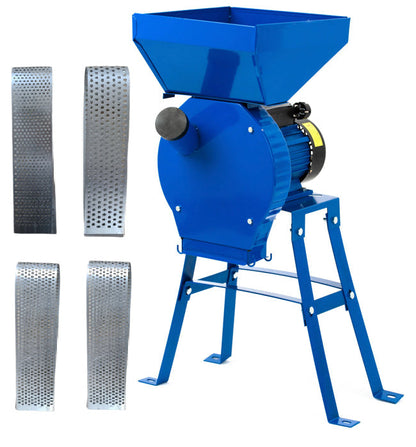 BLACK-is-BACK Set Moara cereale si stiuleti 2 in 1 Vokner, Blue-Efficient, 3KW, cu Suport Metal
