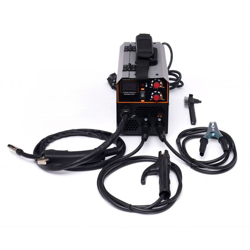 BLACK-is-BACK Set complet Aparat sudura cu sarma VOKNER 1872, MIG-MAG/MMA, 200A, Gri, CU MASCA AUTOMATA, Extra Accesorii incluse