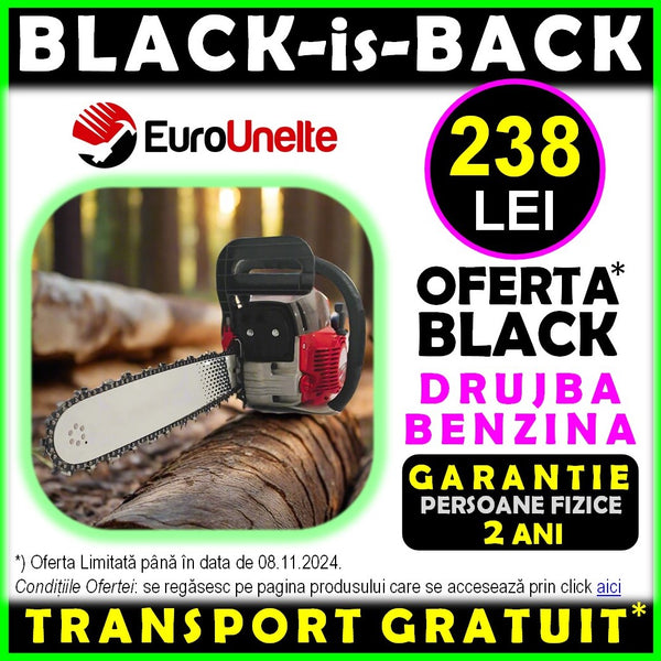 *OFERTA BLACK: 238 LEI TRANSPORT INCLUS* Drujba MICUL ALPIN ROSU 5200CB, 52cc, 4.5CP, 52cc, lama cu ADBO, cu accesorii