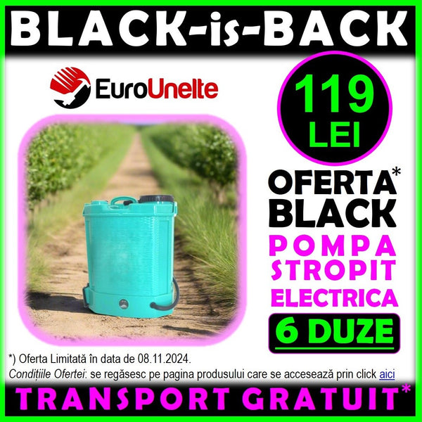 *OFERTA BLACK: 119 LEI TRANSPORT INCLUS* Pompa Stropit cu Acumulator Electrica , 12 Litri, Vermorel BLUE, tija extensibila 1m, duze si incarcator incluse - VÖKNER Recomandat