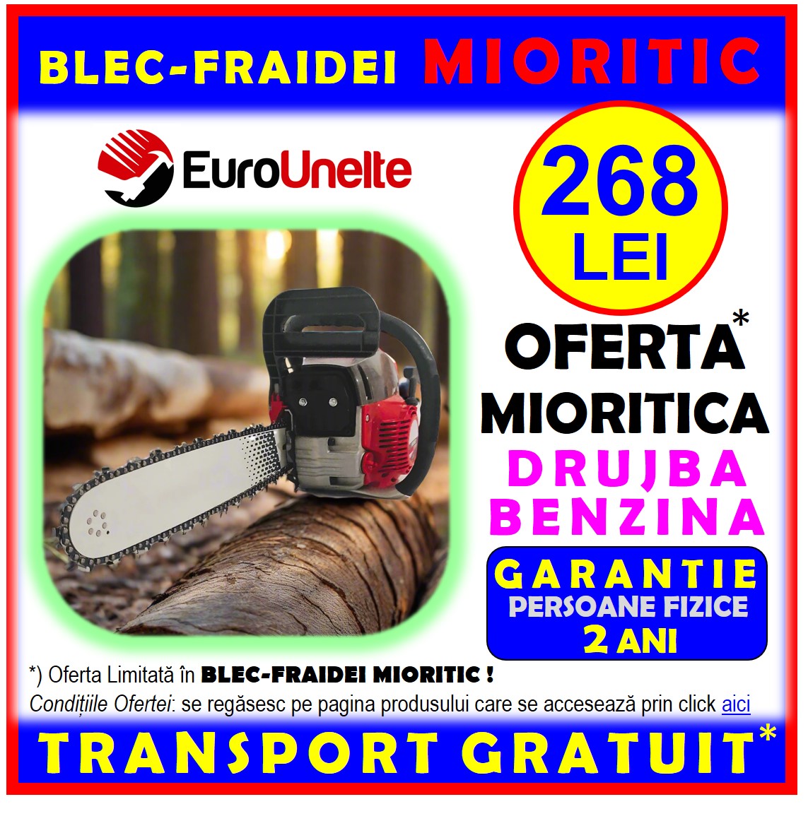*OFERTA MIORITICA: 268 LEI TRANSPORT INCLUS* Drujba MICUL ALPIN ROSU 5200CB, 52cc, 4.5CP, 52cc, lama cu ADBO, cu accesorii