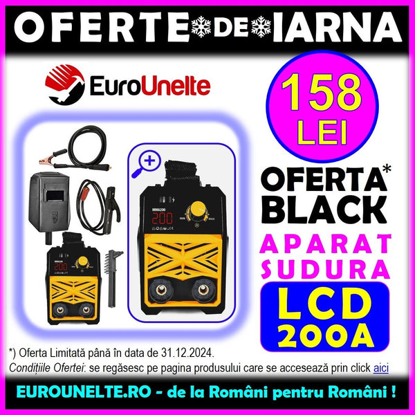 *OFERTE-DE-IARNA: 158 LEI* Aparat de sudura DORELL ALEGE, Ecran LCD COLOR, electrod 1.6-5mm, REGLAJ FIN AMP200