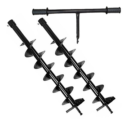 SET 2xBurghiu pamant DEZMAN D150MM+D150MM, pentru motoburghie si foreze pamant, prindere universala, PLUS MANER MANUAL