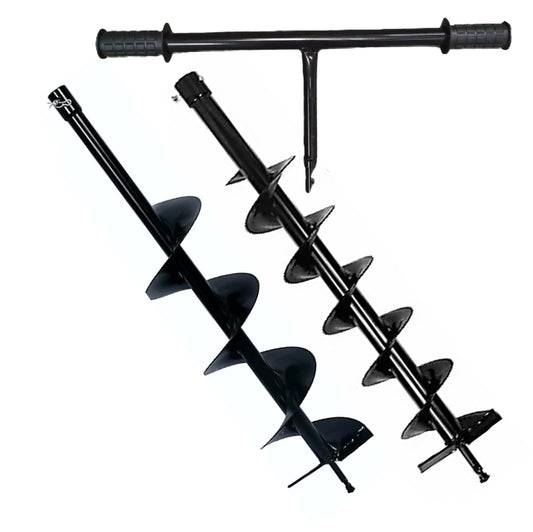 SET 2xBurghiu pamant DEZMAN D150MM+D250MM, motoburghie si foreze pamant, prindere universala, PLUS MANER MANUAL