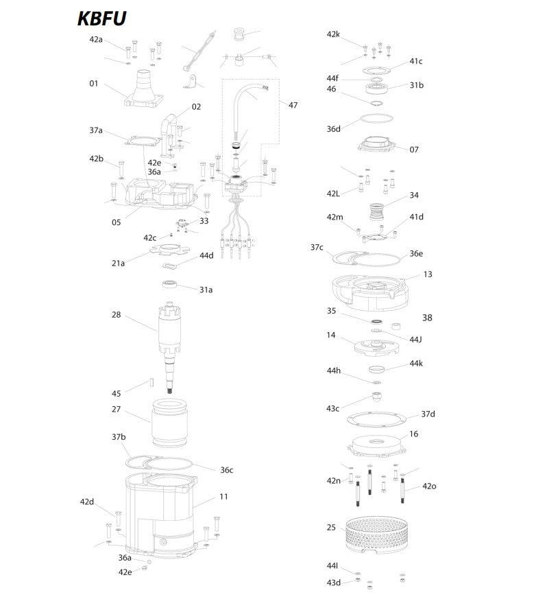 Pompa apa murdara profesionala pentru apa cu noroi / namol POMPINA-Poland 50-KBFU-1,5, 1.5 kW, 420l/min, 230V, H refulare 18.5m