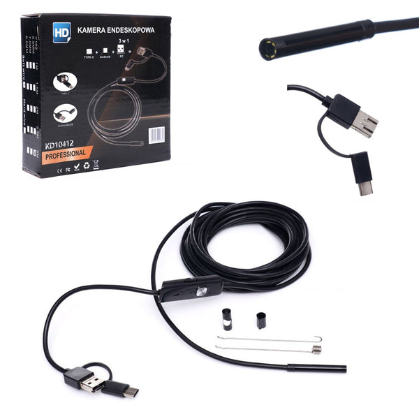 *OFERTELE-IEPURASULUI* Camera endoscopica KRAFTSON % Import Polonia %  10412, rezolutie 640x480, 6 led-uri