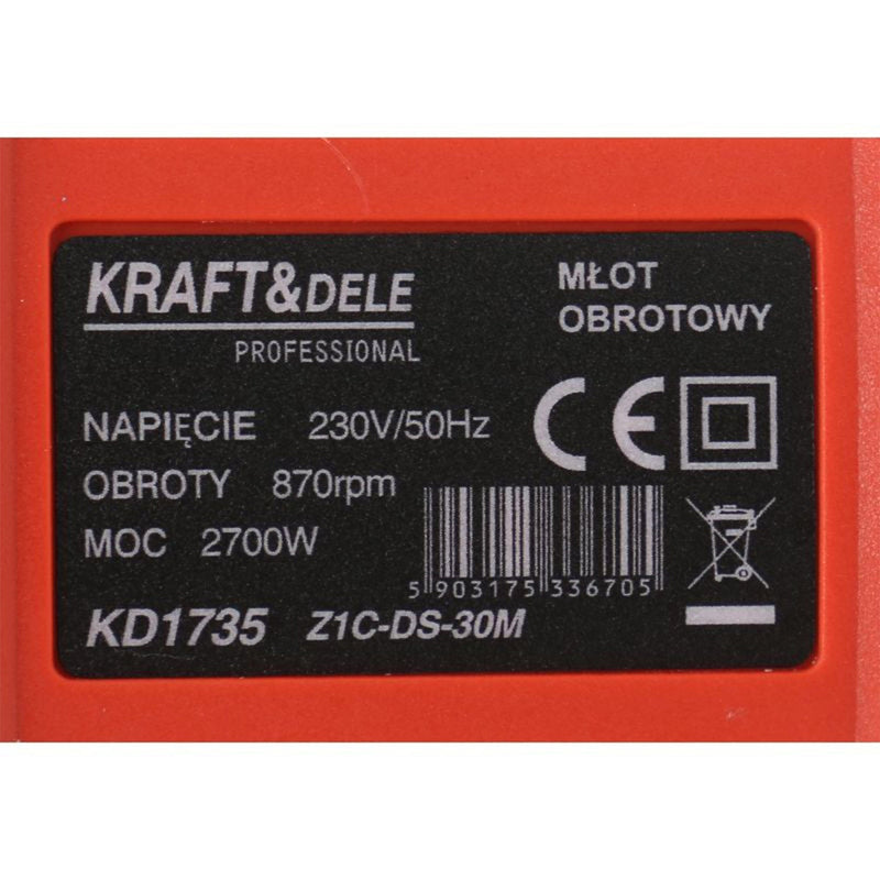 Ciocan rotopercutor KRAFTSON % Import Polonia %  1735, 6J, 2700W, 870RPM, 2200BPM