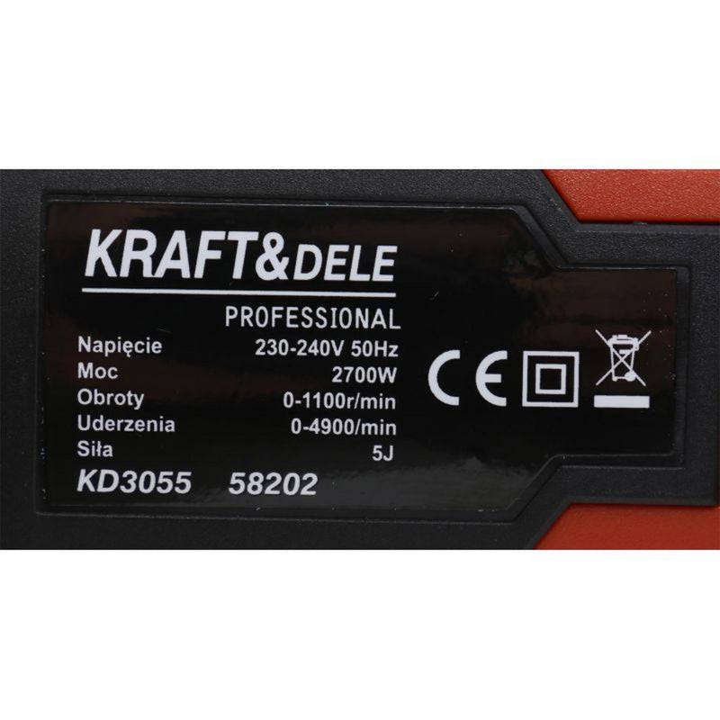 Ciocan rotopercutor KRAFTSON % Import Polonia %  3055, 2700W, 5J, 1100RPM, 4950BPM