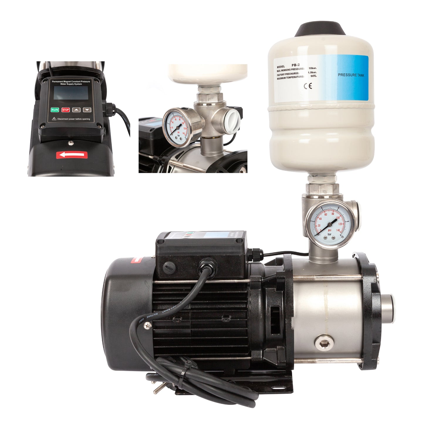Mini hidrofor AquaTechnica, 8L, 1 Kw, 33.3l/min, H refulare 54m