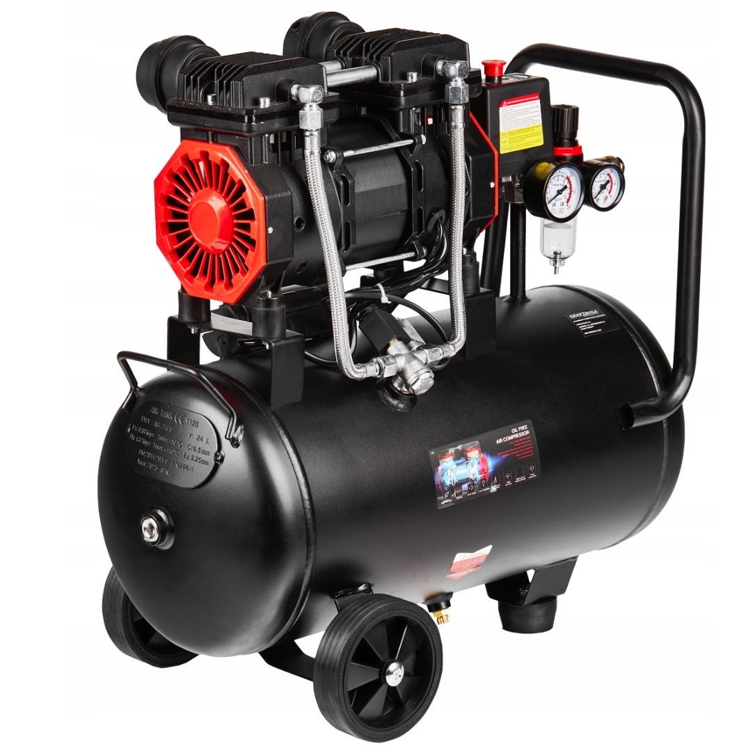 Compresor aer fara ulei Kraft&Dele KD1385, 24L, 1390W, 8Bar, 220L, silentios, profesional