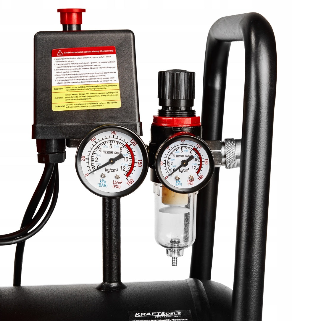Compresor aer fara ulei Kraft&Dele KD1385, 24L, 1390W, 8Bar, 220L, silentios, profesional