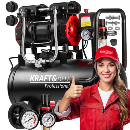Compresor aer fara ulei Kraft&Dele KD1385, 24L, 1390W, 8Bar, 220L, silentios, profesional