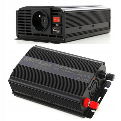 Convertor curent electric de la 12V la 220V, compatibil baterie auto 12V,  POLSKI K1250, Poza2