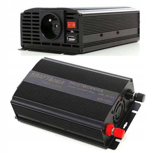 Convertor curent electric de la 12V la 220V, compatibil baterie auto 12V,  POLSKI K1250, Poza2