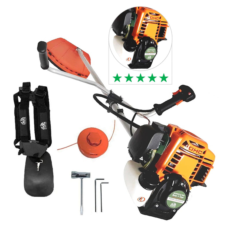 SET Cositoare pe benzina in 4 Timpi ALPIN-PROFI Model 5650-8CP, EXTRA-USOARA, cu accesorii incluse, PLUS Cap Drujba, Prasitoare, Cultivator, FIR-TAIERE