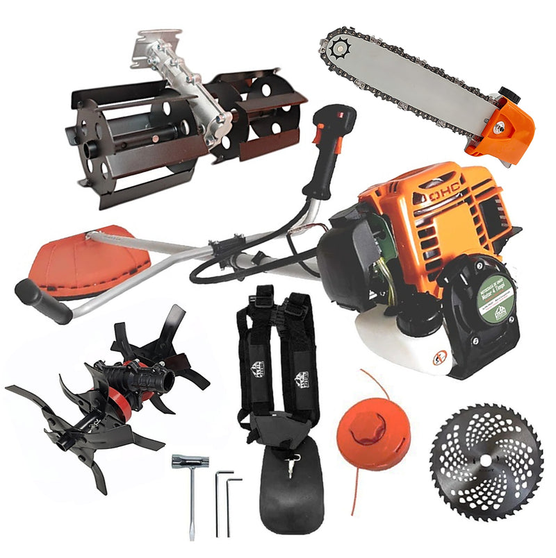 SET Cositoare pe benzina in 4 Timpi ALPIN-PROFI Model 5650-8CP, EXTRA-USOARA, + 1xDISC VIDIA 230mm, Cap Drujba, Prasitoare, Cultivator