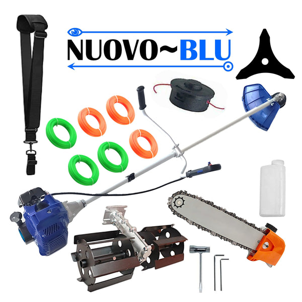 Cositoare pe benzina NUOVO-BLUe Fuel-Economy 3.4CP, Disc Stea Metalic, +PRASITOARE+CAP DRUJBA+EXTRA FIR TAIERE