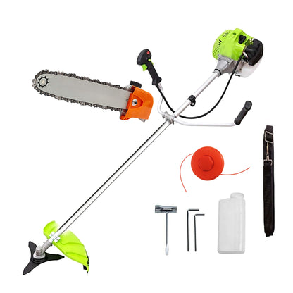 Cositoare pe benzina WolfSTAR, Set cu Tambur Fir + Disc Metal 3 lame, X5600PRO-8CP, Verde, +CAP DRUJBA
