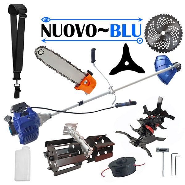 Cositoare pe benzina NUOVO-BLUe Fuel-Economy 3.4CP, Disc Stea+Vidia, accesorii incluse, +CULTIVATOR PREMIUM, +CAP DRUJBA, +PRASITOARE