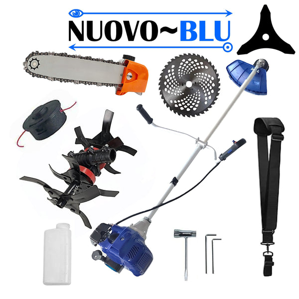Cositoare pe benzina NUOVO-BLUe Fuel-Economy 3.4CP, Disc Stea+Vidia, accesorii incluse, +CULTIVATOR PREMIUM, +CAP DRUJBA