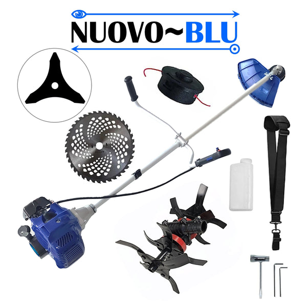 CULTIVATOR PREMIUM + Cositoare pe benzina NUOVO-BLUe Fuel-Economy 3.4CP, Discuri si Accesorii incluse