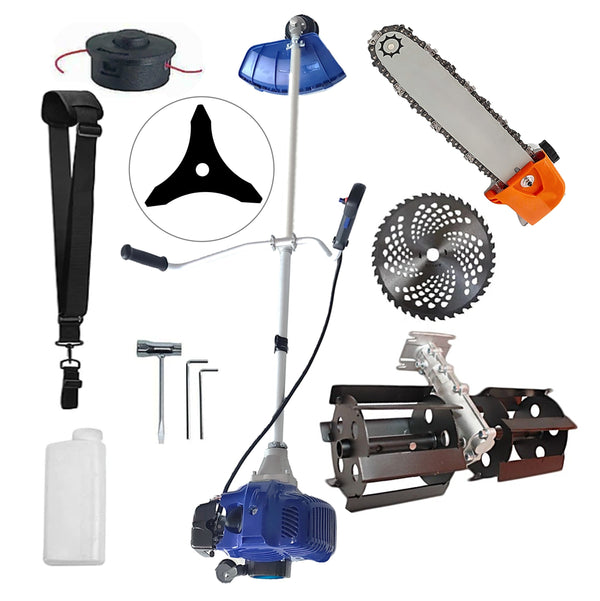 *PROMO* Cositoare pe benzina NUOVO-BLUe Fuel-Economy 3.4CP, Disc Stea+Vidia 255mm, accesorii incluse, +PRASITOARE+CAP DRUJBA