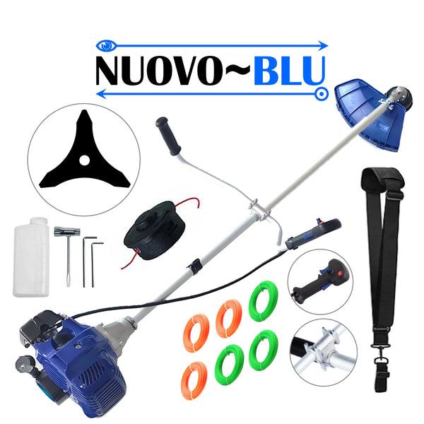 *PROMO* Cositoare pe benzina NUOVO-BLUe Fuel-Economy 3.4CP, Disc Stea, accesorii incluse, SET FIR TAIERE