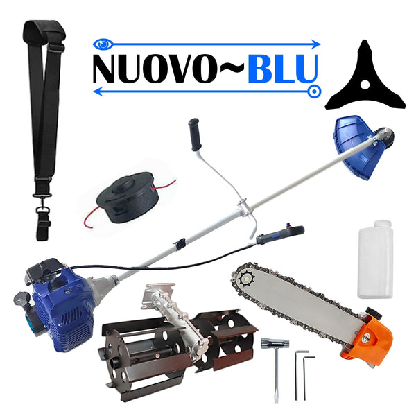 Cositoare pe benzina NUOVO-BLUe Fuel-Economy 3.4CP, Disc Stea Metalic, accesorii+PRASITOARE+CAP DRUJBA