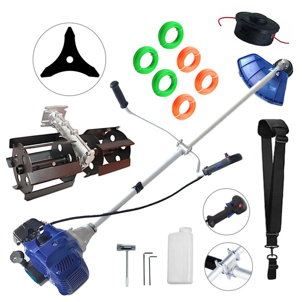 Cositoare pe benzina NUOVO-BLUe Fuel-Economy 3.4CP, Disc Stea, accesorii incluse, +PRASITOARE, EXTRA FIR TAIERE