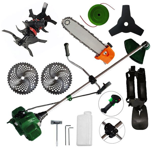 Cositoare pe benzina NUOVO-VRD 6CP Verde, Disc Stea, 2xDisc Vidia, accesorii incluse, +CULTIVATOR PREMIUM, +CAP DRUJBA