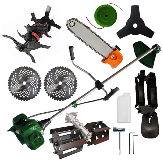 Cositoare pe benzina NUOVO-VRD 6CP Verde, Disc Stea, 2xDisc Vidia, accesorii incluse, +PRASITOARE, +CULTIVATOR PREMIUM, +CAP DRUJBA