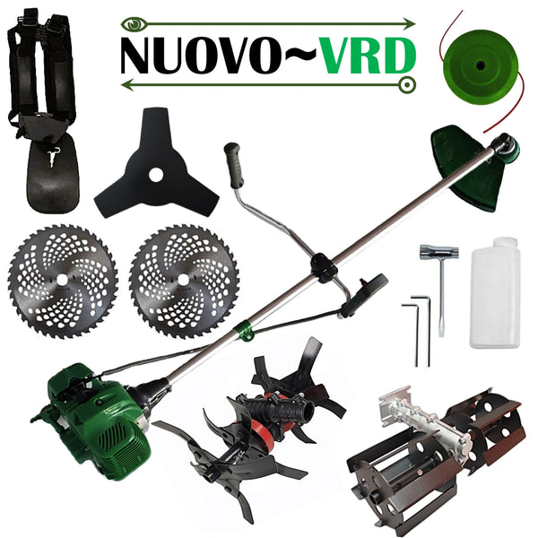 Cositoare pe benzina NUOVO-VRD 6CP Verde, Disc Stea, 2xDisc Vidia, accesorii incluse, +PRASITOARE, +CULTIVATOR PREMIUM