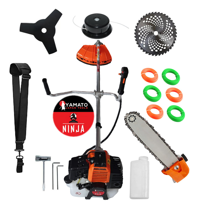 *PROMO* Set CAP DRUJBA+Cositoare Multifunctionala YAMATO® JAPAN TOOLS Model NINJA-6CP, Negru-Portocaliu, cu accesorii+EXTRA Fire Taiere