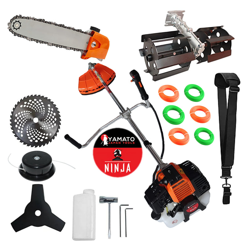 *PROMO* Set PRASITOARE+ANGRENAJ DRUJBA+Cositoare Multifunctionala YAMATO® JAPAN TOOLS Model NINJA-6CP, Negru-Portocaliu, cu accesorii+EXTRA Fire Taiere