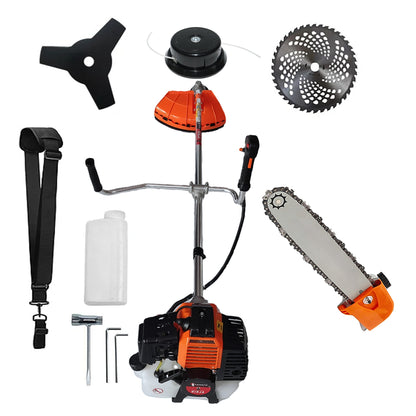 Set CAP DRUJBA+Cositoare Multifunctionala YAMATO® JAPAN TOOLS, Model NINJA-6CP, Negru-Portocaliu, accesorii si Discuri