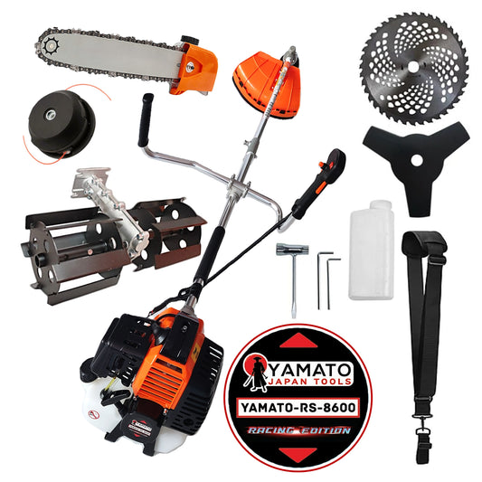 *PROMO* Set CAP DRUJBA+PRASITOARE+Cositoare RS-8600 Multifunctionala YAMATO® Japan Tools, 6.3CP RACING EDITION, OrangeBLACK, cu accesorii+Discuri