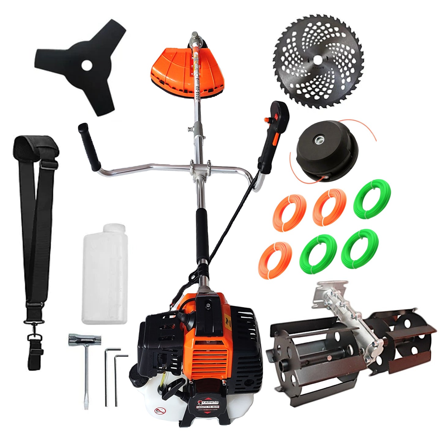 Set PRASITOARE+Cositoare RS-8600 Multifunctionala YAMATO® Japan Tools,, 6.3CP RACING EDITION, OrangeBLACK, accesorii, +EXTRA Fir-Taiere